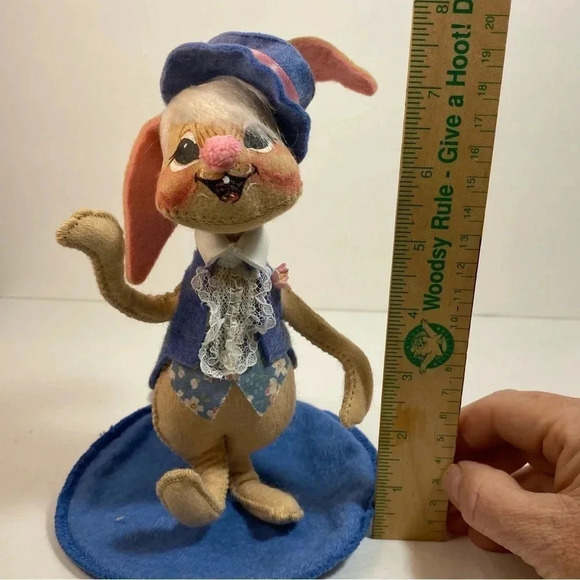 Annalee 1988 Boy Mobilitee Bunny On Stand Poseable Dapper Happy Easter Parade 8” - Picture 14 of 14